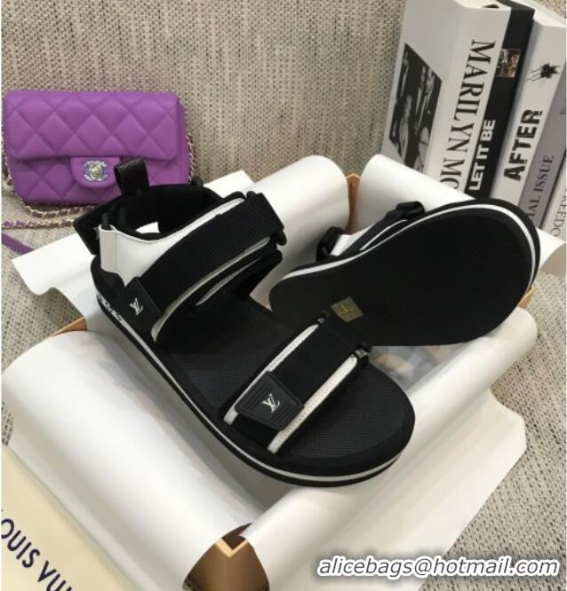 Best Product Louis Vuitton Arcade Flat Strap Sandal 031111 Black 2021