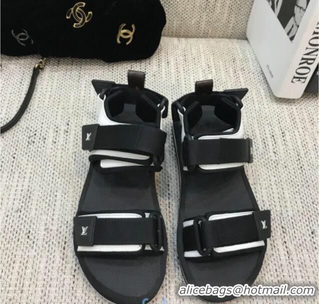 Best Product Louis Vuitton Arcade Flat Strap Sandal 031111 Black 2021