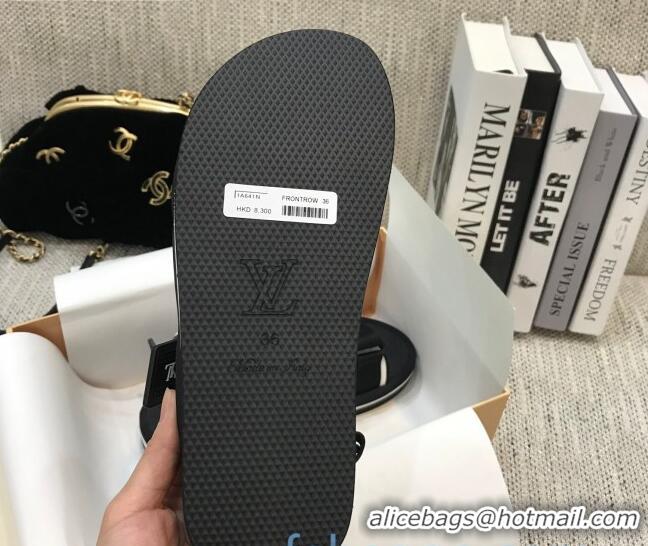 Best Product Louis Vuitton Arcade Flat Strap Sandal 031111 Black 2021