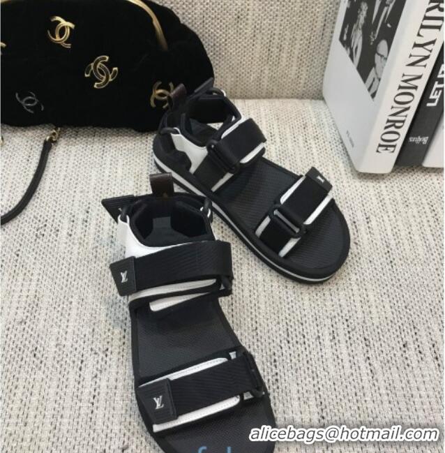 Best Product Louis Vuitton Arcade Flat Strap Sandal 031111 Black 2021