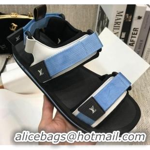 Luxurious Louis Vuitton Arcade Flat Strap Sandal 031111 Blue 2021