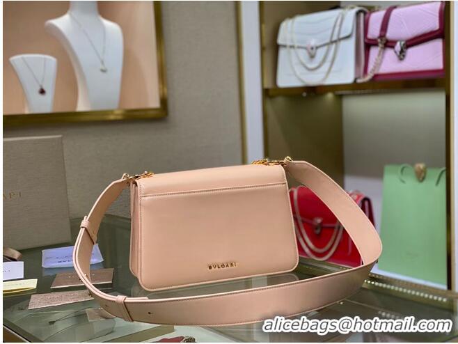 Best Discount Bvlgari Serpenti Forever leather small crossbody bag B210762 Light Pink