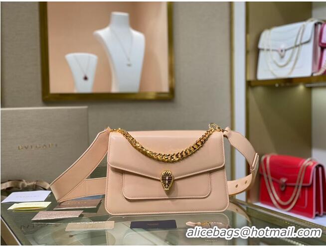 Best Discount Bvlgari Serpenti Forever leather small crossbody bag B210762 Light Pink