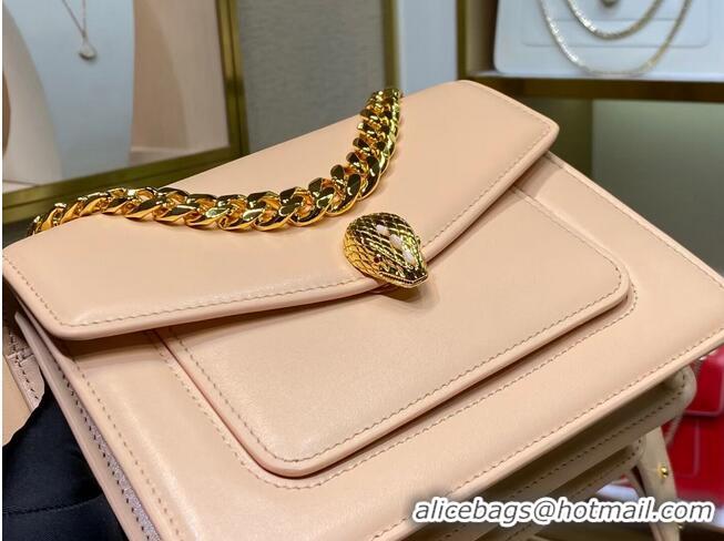 Affordable Price Bvlgari Serpenti Forever leather small crossbody bag B210875 Light Pink