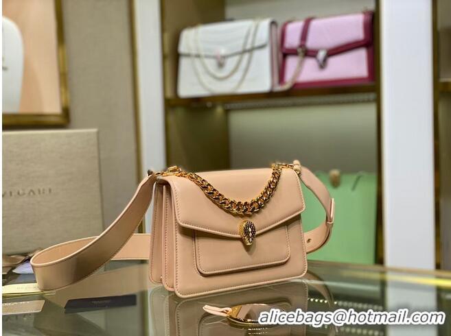 Affordable Price Bvlgari Serpenti Forever leather small crossbody bag B210875 Light Pink