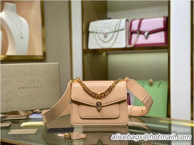 Affordable Price Bvlgari Serpenti Forever leather small crossbody bag B210875 Light Pink