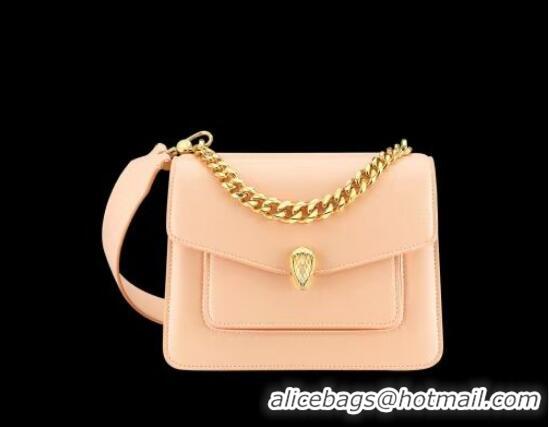 Affordable Price Bvlgari Serpenti Forever leather small crossbody bag B210875 Light Pink