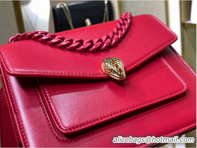 Popular Style Bvlgari Serpenti Forever leather small crossbody bag B210875 Red