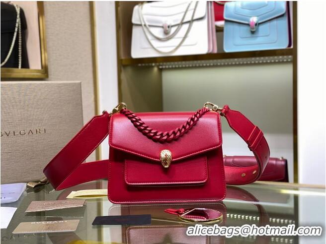 Popular Style Bvlgari Serpenti Forever leather small crossbody bag B210875 Red