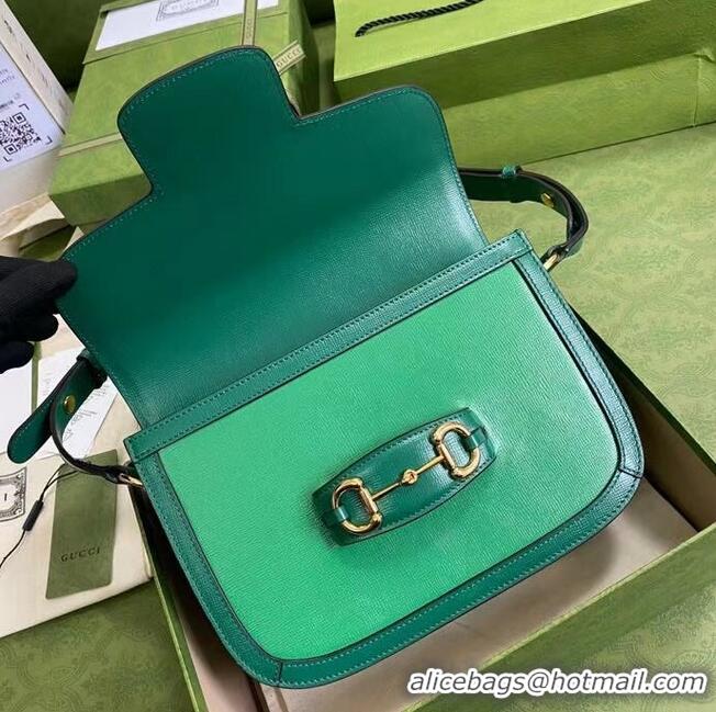 Top Quality Gucci Horsebit 1955 small shoulder bag 602204 Green