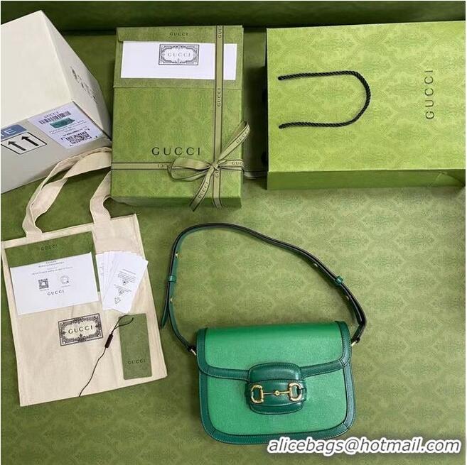 Top Quality Gucci Horsebit 1955 small shoulder bag 602204 Green