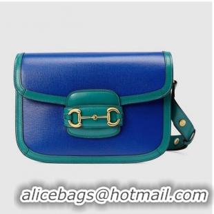 Luxury Cheap Gucci Horsebit 1955 small shoulder bag 602204 Blue