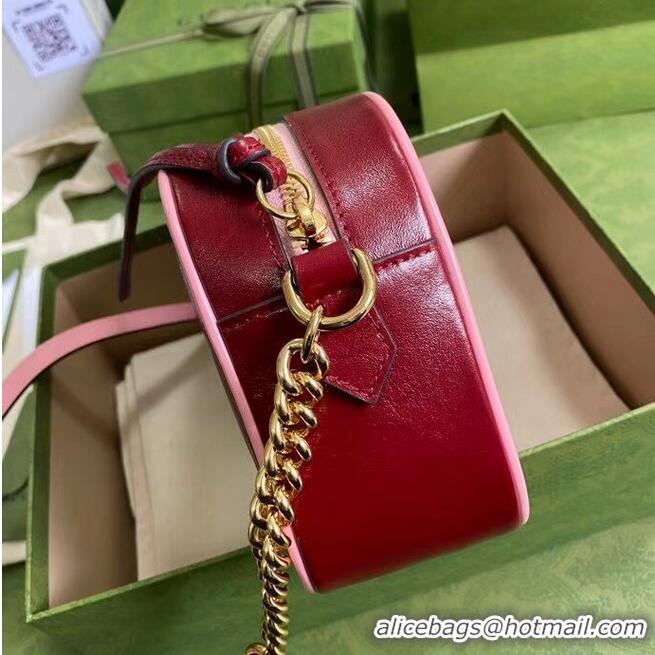 Shop Cheap Gucci GG Marmont small shoulder bag 447632 Dark Red