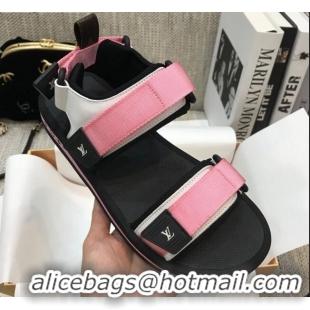 Crafted Louis Vuitton Arcade Flat Strap Sandal Pink 031114