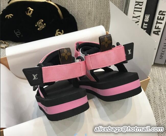 Crafted Louis Vuitton Arcade Flat Strap Sandal Pink 031114