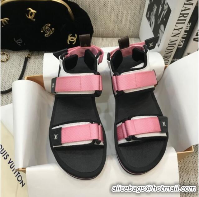 Crafted Louis Vuitton Arcade Flat Strap Sandal Pink 031114