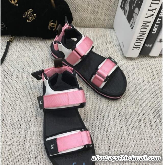 Crafted Louis Vuitton Arcade Flat Strap Sandal Pink 031114