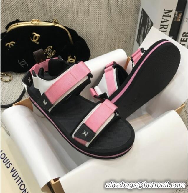 Crafted Louis Vuitton Arcade Flat Strap Sandal Pink 031114