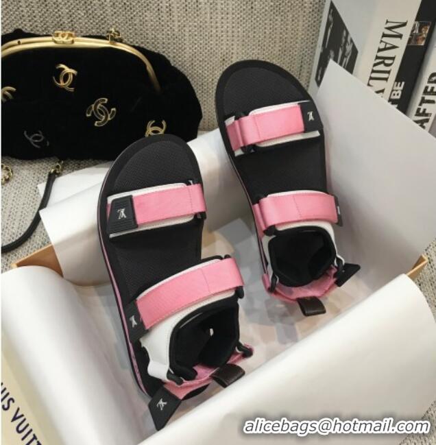 Crafted Louis Vuitton Arcade Flat Strap Sandal Pink 031114