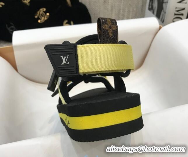 Top Quality Louis Vuitton Arcade Flat Strap Sandal 031114 Yellow 