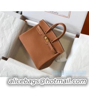 Promotional Hermes Birkin Bag 25cm in Epsom Leather Calfskin H025 Brown/Gold (Half Handmade)