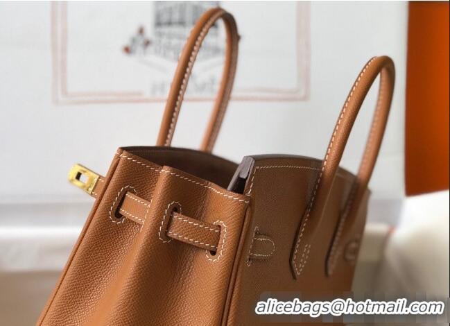 Promotional Hermes Birkin Bag 25cm in Epsom Leather Calfskin H025 Brown/Gold (Half Handmade)