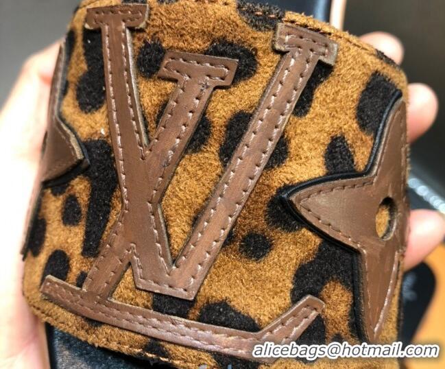 Top Quality Louis Vuitton Lock It Flat Slide Sandals with Patchwork Logo 031116 Brown