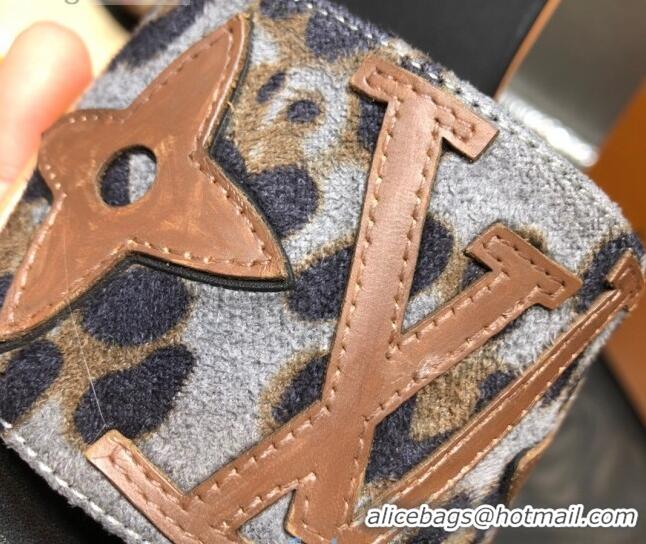 Best Quality Louis Vuitton Lock It Flat Slide Sandals with Patchwork Logo 031116 Grey