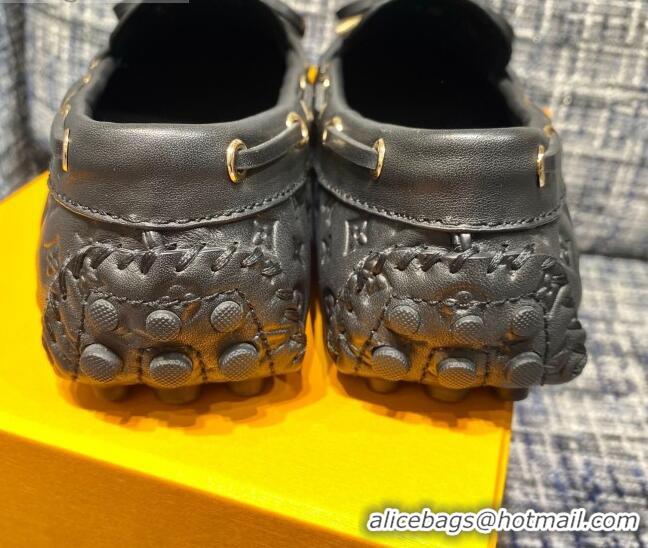 Hot Sale Louis Vuitton Gloria Monogram Leather Flat Loafer 032901 Black 2021