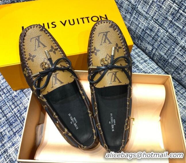 New Style Louis Vuitton Gloria Monogram Reverse Canvas Flat Loafer 032901 2021