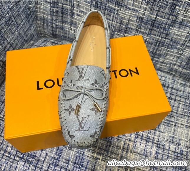 Most Popular Louis Vuitton Gloria Monogram Canvas Flat Loafer 032905 Light Grey 2021