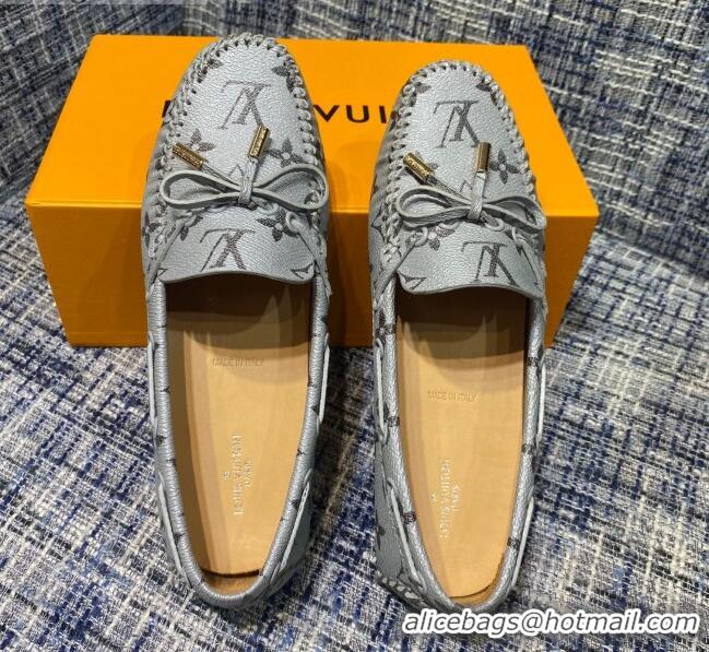 Most Popular Louis Vuitton Gloria Monogram Canvas Flat Loafer 032905 Light Grey 2021