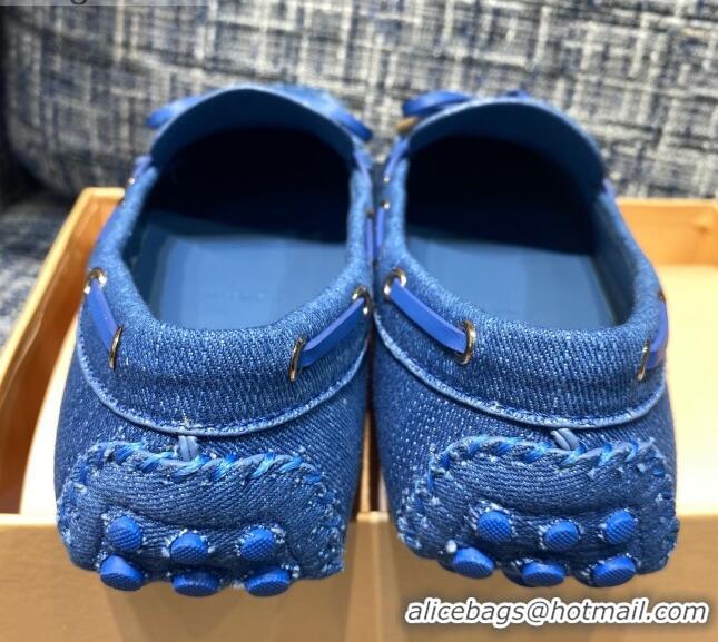 Grade Quality Louis Vuitton Gloria Monogram Denim Flat Loafer 032907 Blue 2021