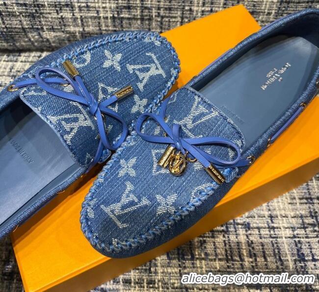 Grade Quality Louis Vuitton Gloria Monogram Denim Flat Loafer 032907 Blue 2021