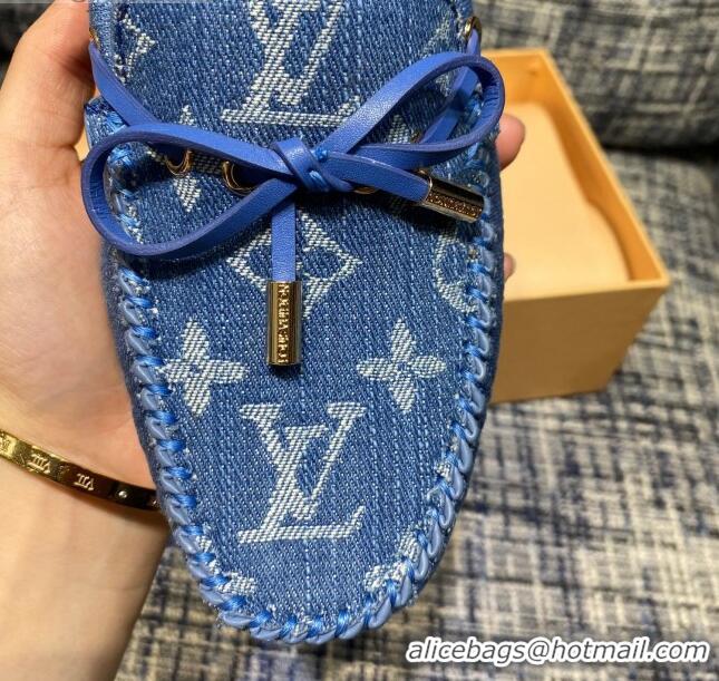 Grade Quality Louis Vuitton Gloria Monogram Denim Flat Loafer 032907 Blue 2021