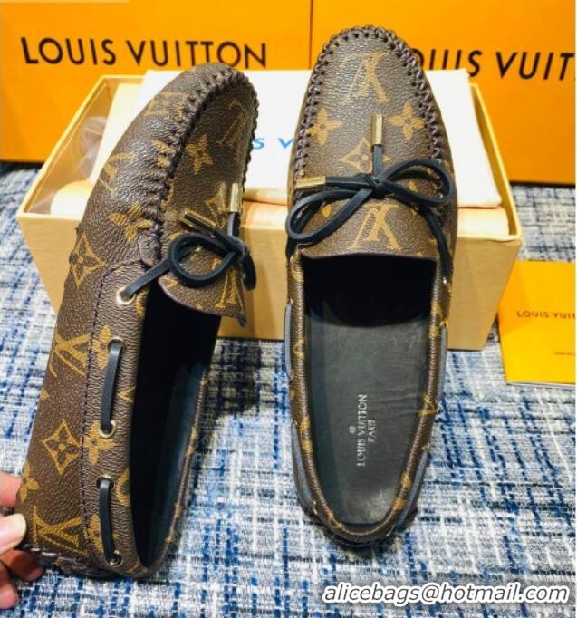 Best Price Louis Vuitton Gloria Monogram Canvas Flat Loafer 032908 Brown 2021