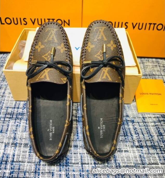 Best Price Louis Vuitton Gloria Monogram Canvas Flat Loafer 032908 Brown 2021