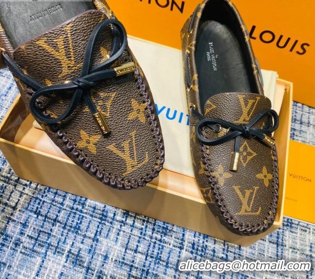 Best Price Louis Vuitton Gloria Monogram Canvas Flat Loafer 032908 Brown 2021