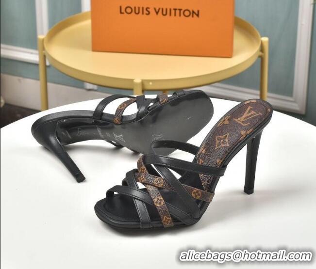 New Style Louis Vuitton Revival Strap Heel Slide Sandals 10cm 033090 Monogram Canvas 2021