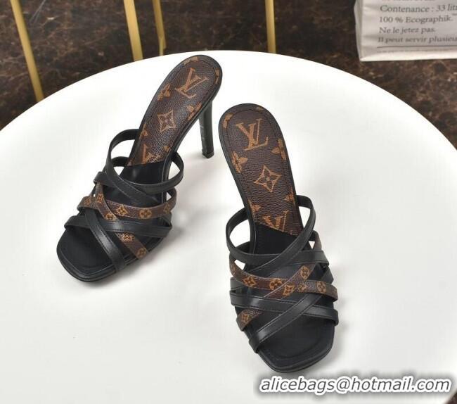 New Style Louis Vuitton Revival Strap Heel Slide Sandals 10cm 033090 Monogram Canvas 2021