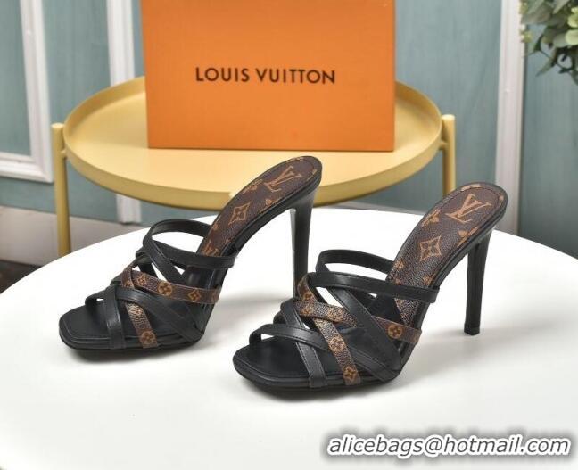 New Style Louis Vuitton Revival Strap Heel Slide Sandals 10cm 033090 Monogram Canvas 2021