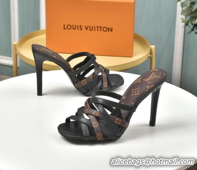 New Style Louis Vuitton Revival Strap Heel Slide Sandals 10cm 033090 Monogram Canvas 2021