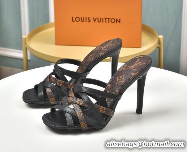 New Style Louis Vuitton Revival Strap Heel Slide Sandals 10cm 033090 Monogram Canvas 2021