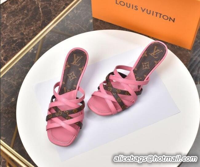 Charming Louis Vuitton Revival Strap Heel Slide Sandals 6.5cm 033097 Pink 2021