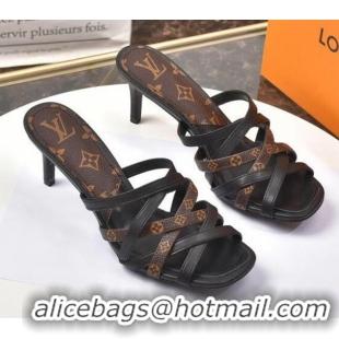 Low Price Louis Vuitton Revival Strap Heel Slide Sandals 6.5cm 033097 Monogram Canvas 2021