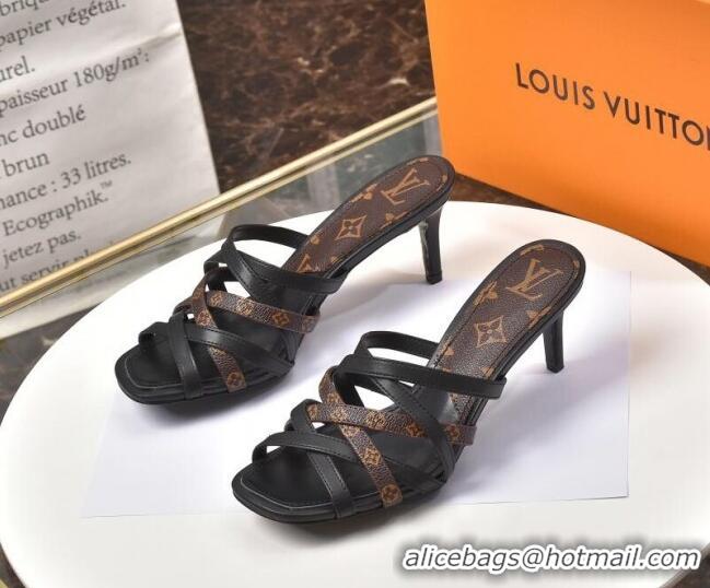 Low Price Louis Vuitton Revival Strap Heel Slide Sandals 6.5cm 033097 Monogram Canvas 2021