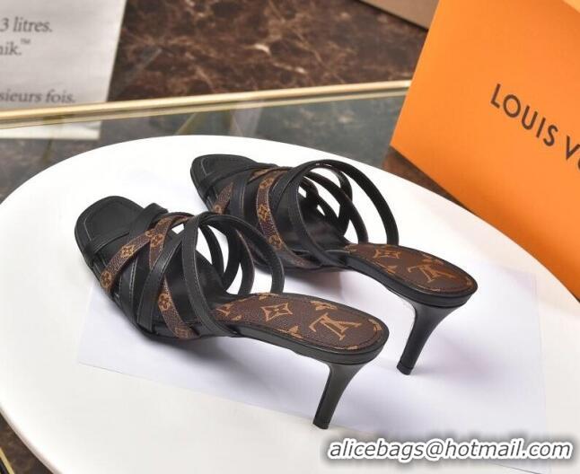 Low Price Louis Vuitton Revival Strap Heel Slide Sandals 6.5cm 033097 Monogram Canvas 2021