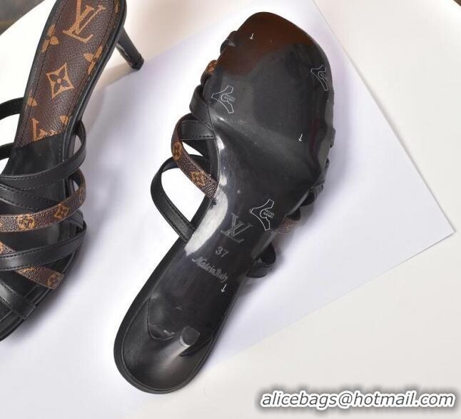 Low Price Louis Vuitton Revival Strap Heel Slide Sandals 6.5cm 033097 Monogram Canvas 2021