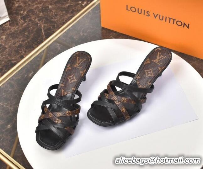 Low Price Louis Vuitton Revival Strap Heel Slide Sandals 6.5cm 033097 Monogram Canvas 2021