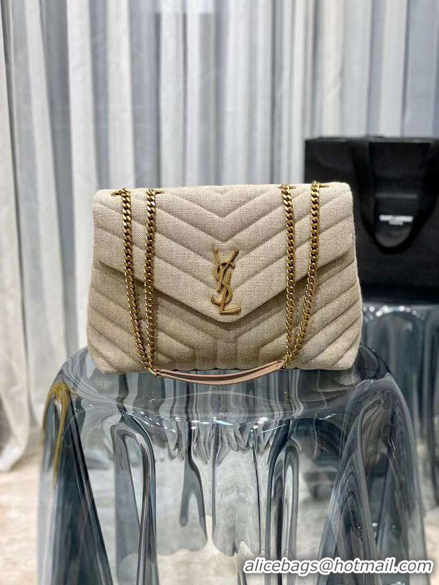 Unique Style Yves Saint Laurent LOULOU SMALL IN QUILTED Y LINEN Y587216